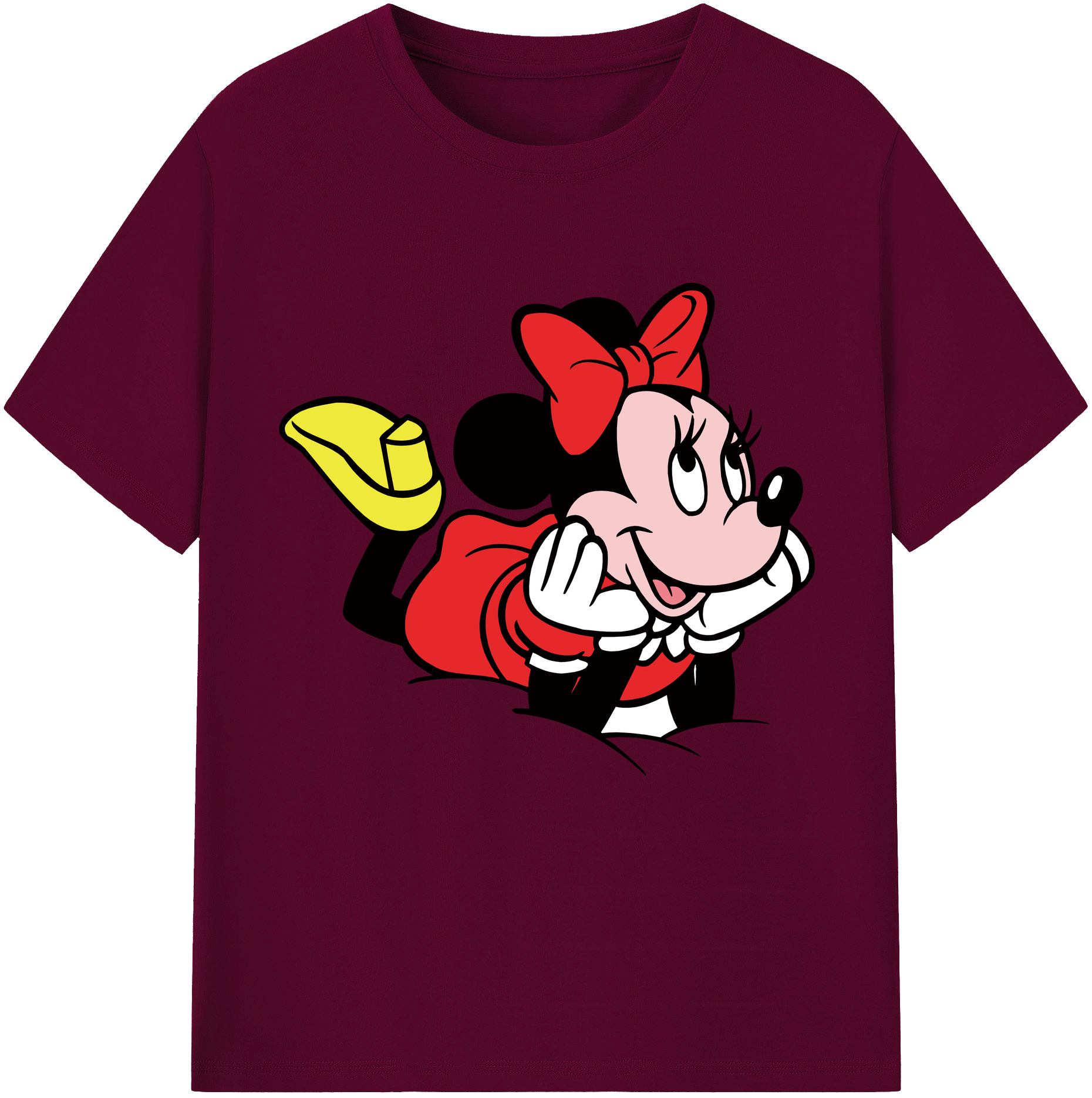 （画像用） ミッキーマウス Mickey Mouse レディースカジュアルプリントTシャツ（綿100％）